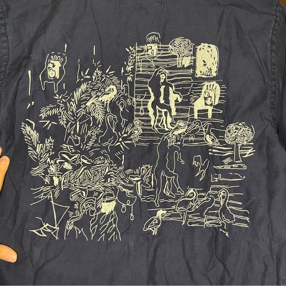 Rare Folk x Goss Bros Button Up Embroidered Long Sleeve Soft Collar Shirt Charm - Picture 5 of 6